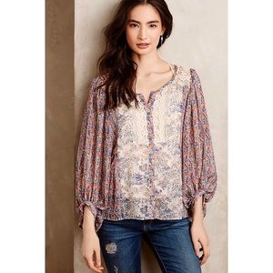 💐ANTHROPOLOGIE Chinoiserie Peasant Blouse